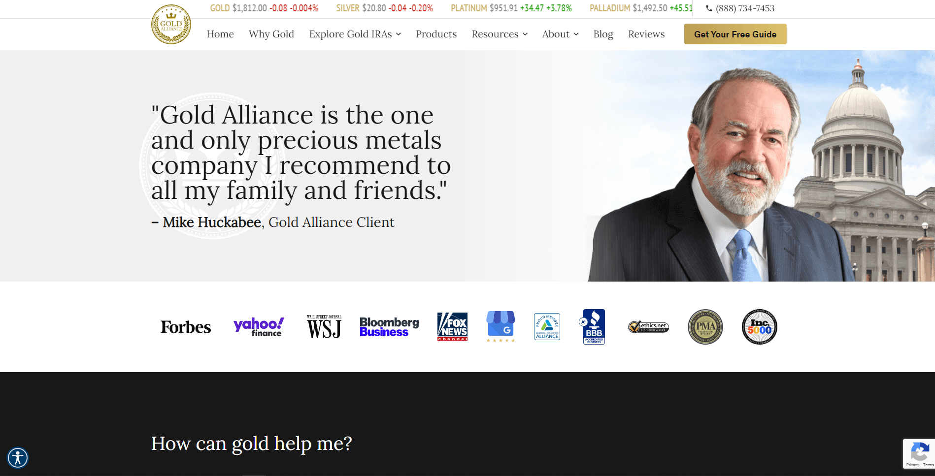 gold alliance gold ira review homepage