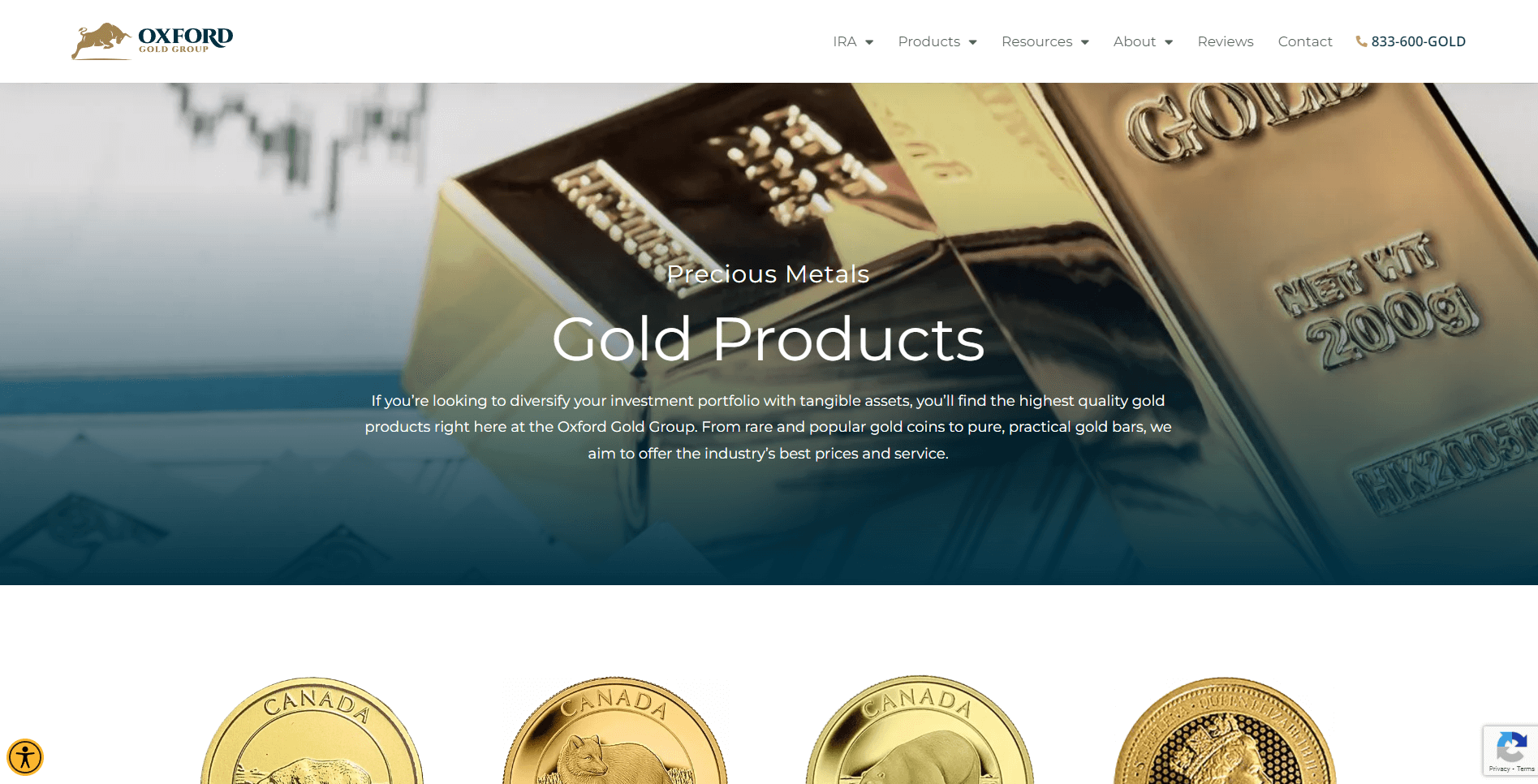 oxford gold group gold ira review products