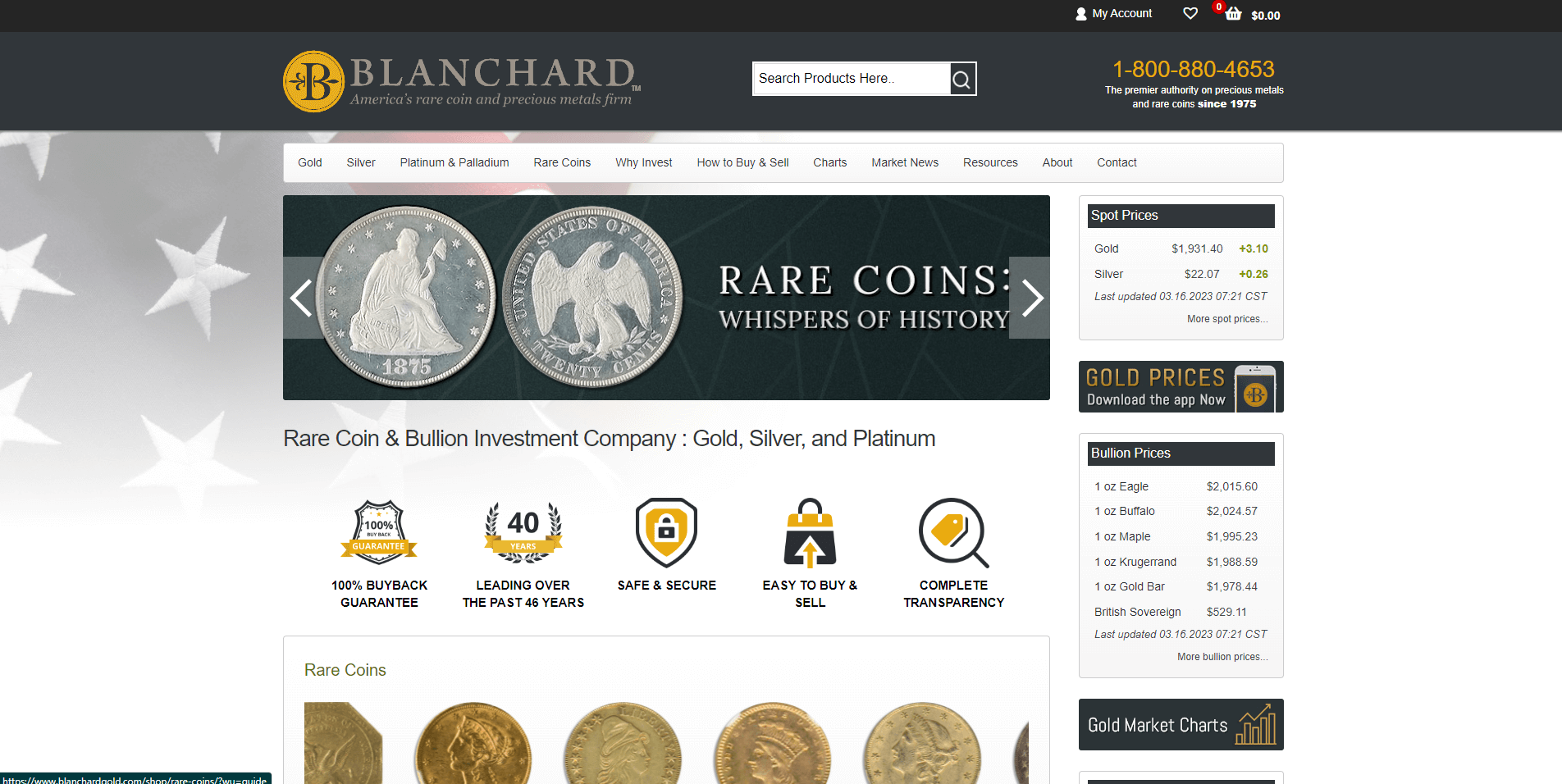 blanchard gold gold ira review homepage