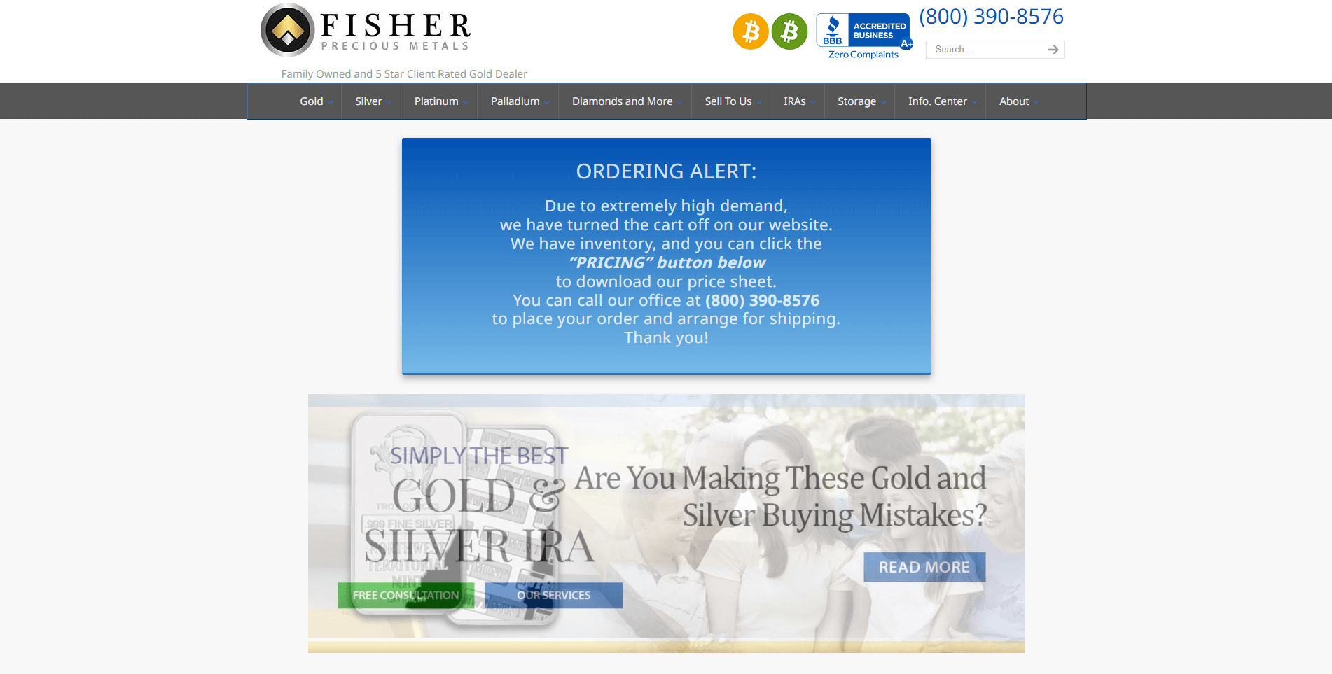 fisher precious metals gold ira review homepage