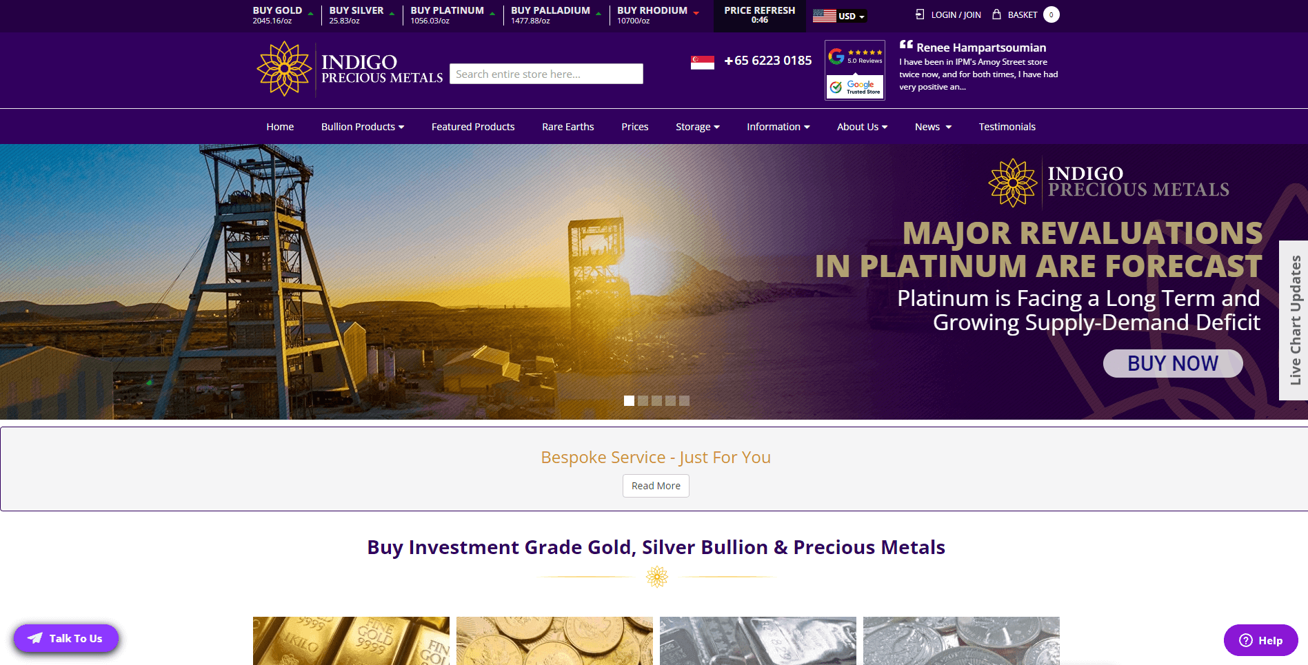 indigo precious metals gold ira review homepage