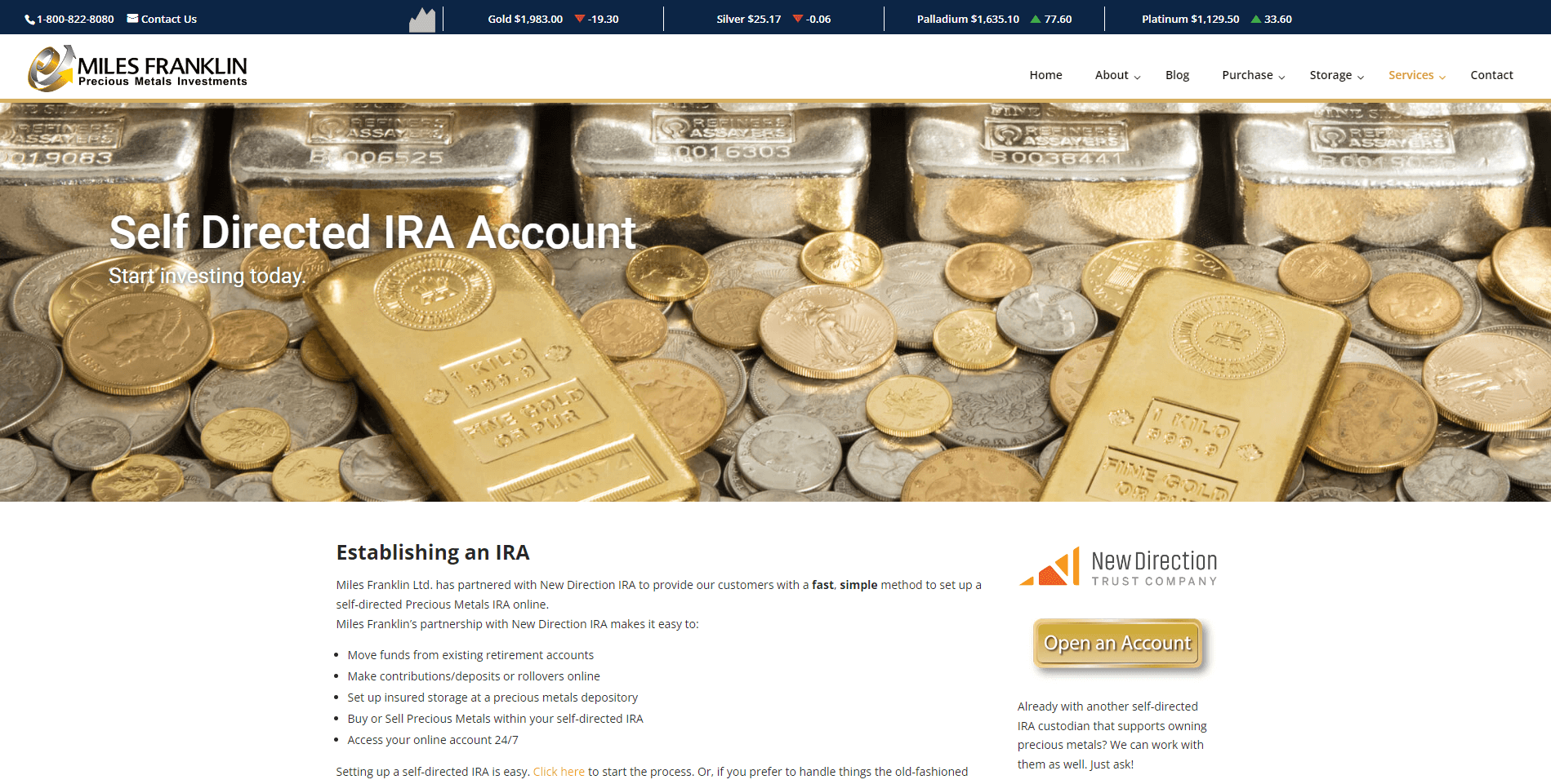 miles franklin precious metals gold ira review customer care
