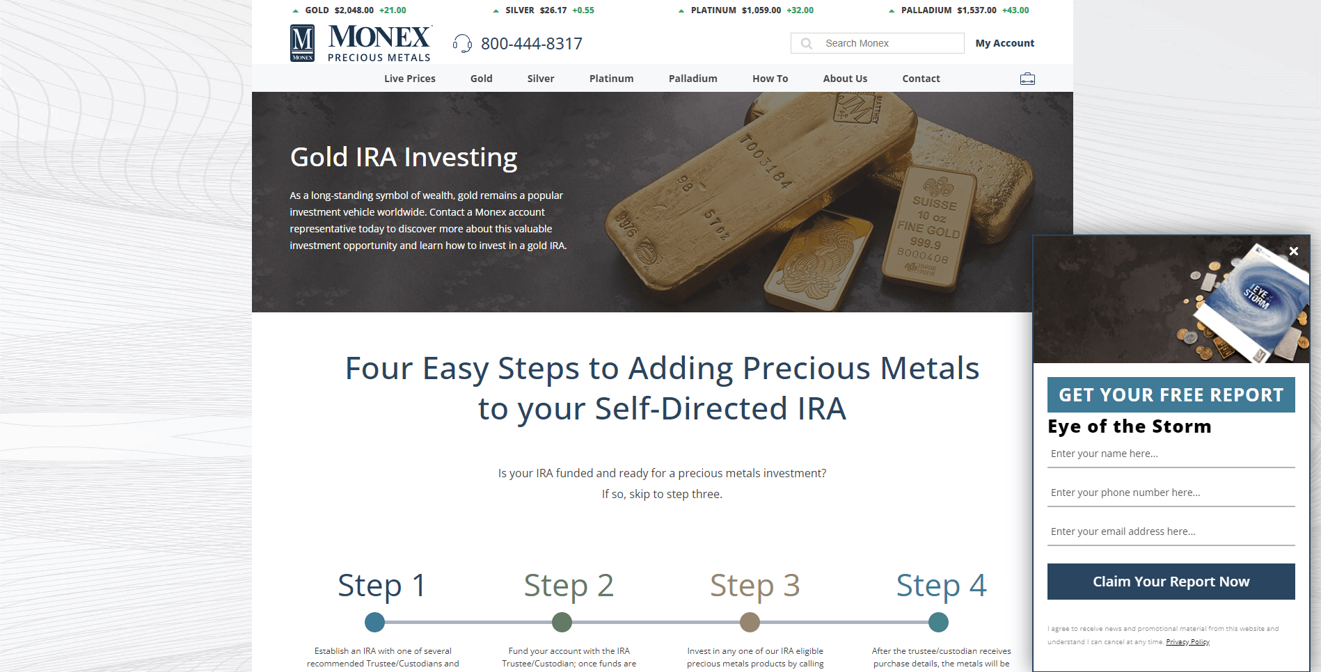 monex precious metals gold ira review products and services