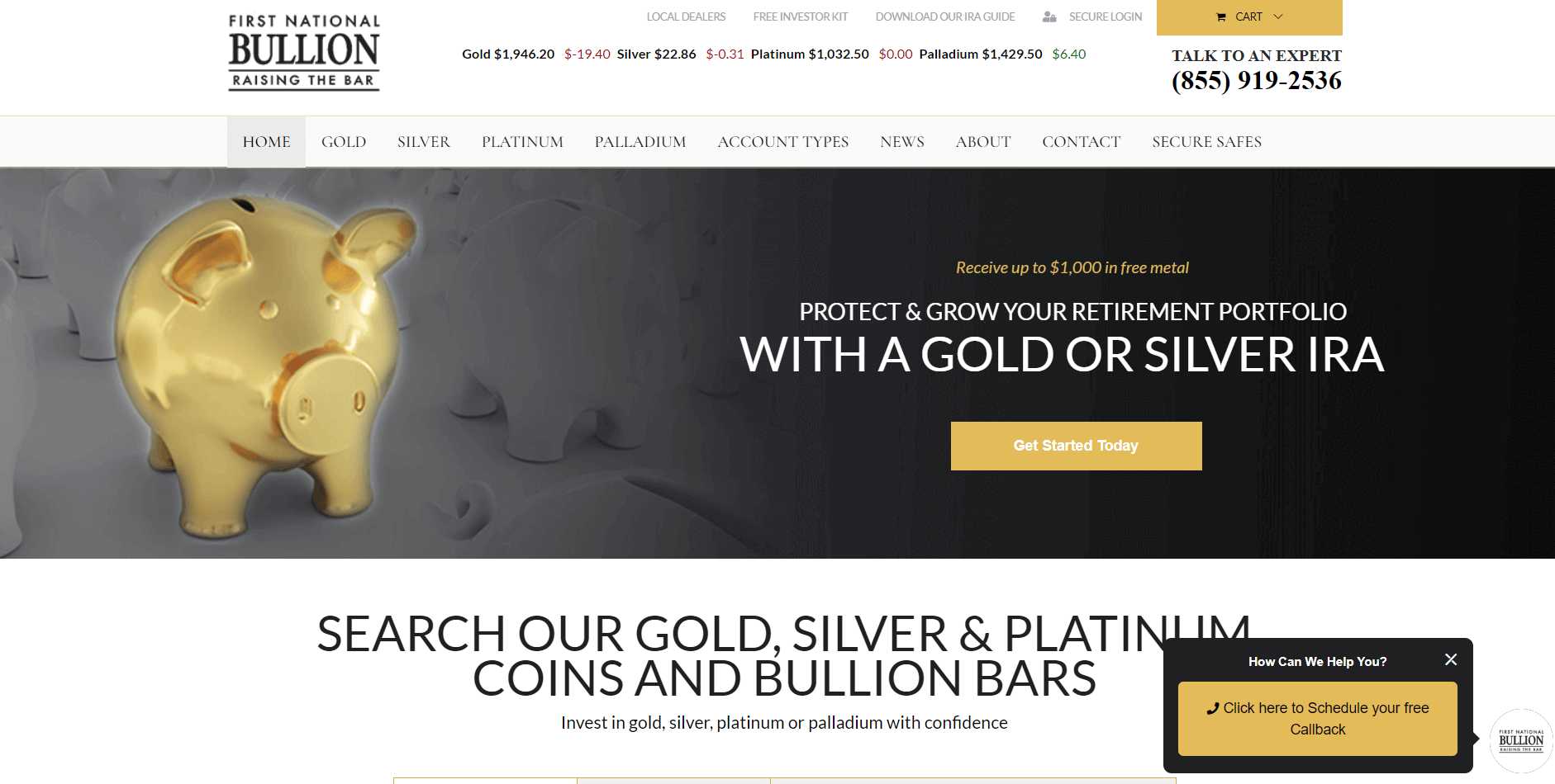 first national bullion gold ira review homepage