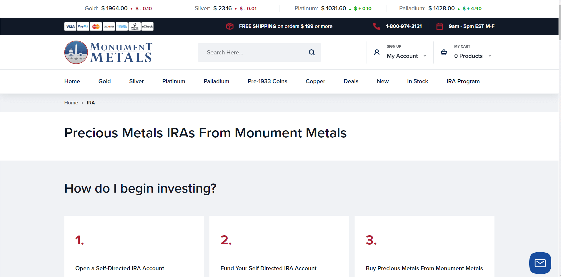 monument metals gold ira review customer care