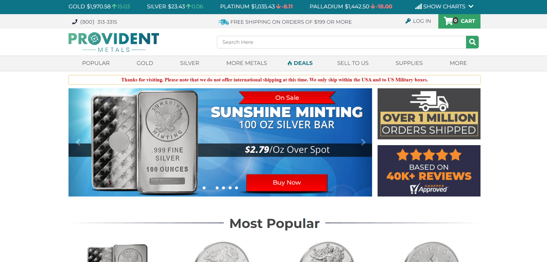 provident metals gold ira revivew homepage