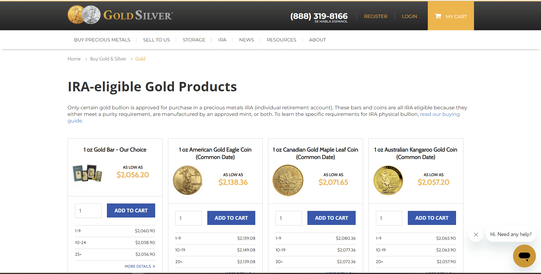 goldsilvercom gold ira review products and services