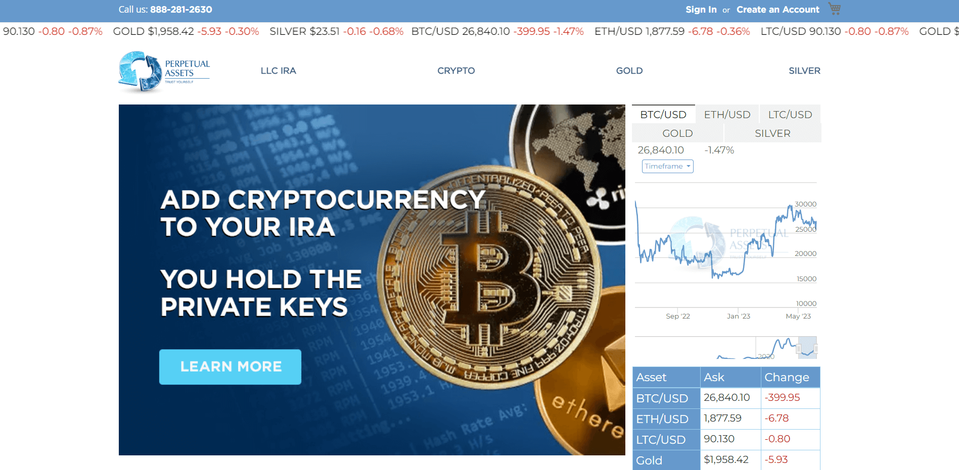 perpetual assets gold ira review homepage